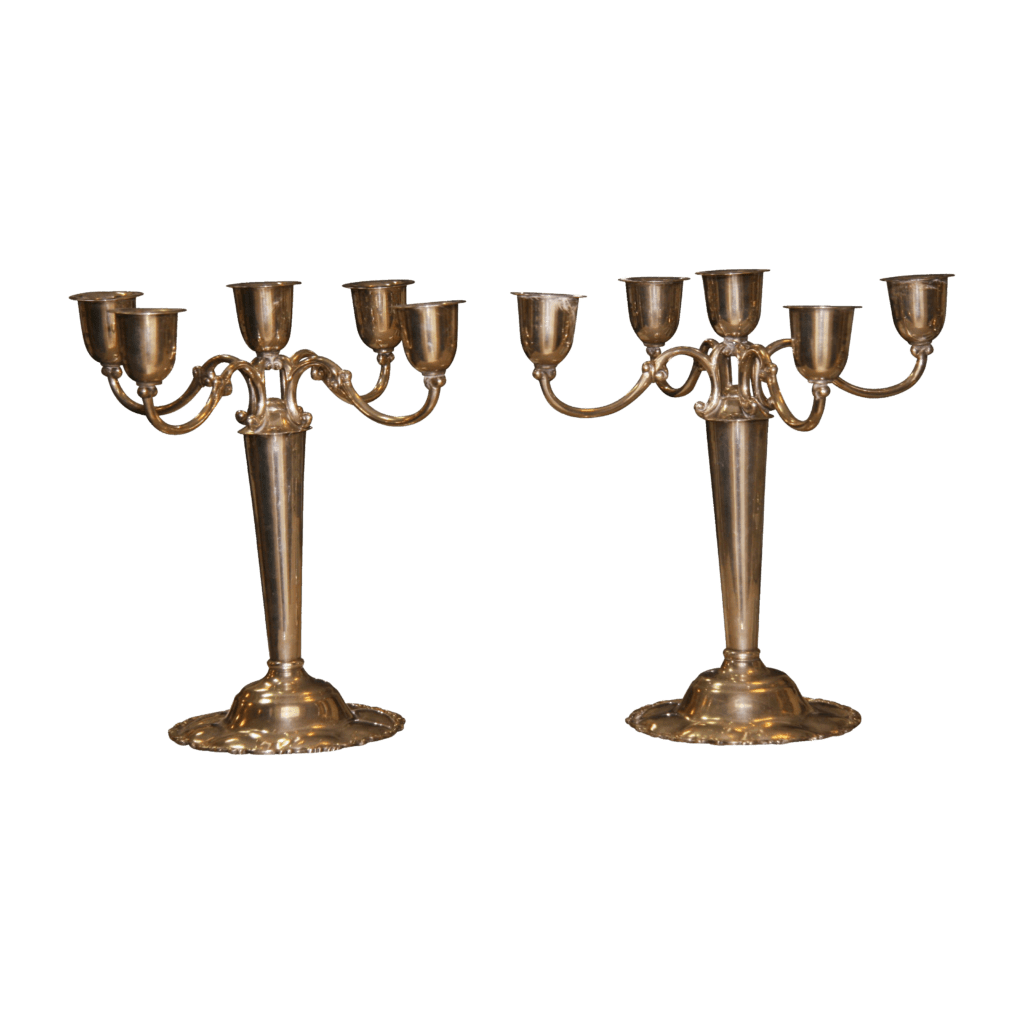 Pair Of 5 branch Candlesticks Shadeflair pair-of-5-branch-candlesticks-shadeflair