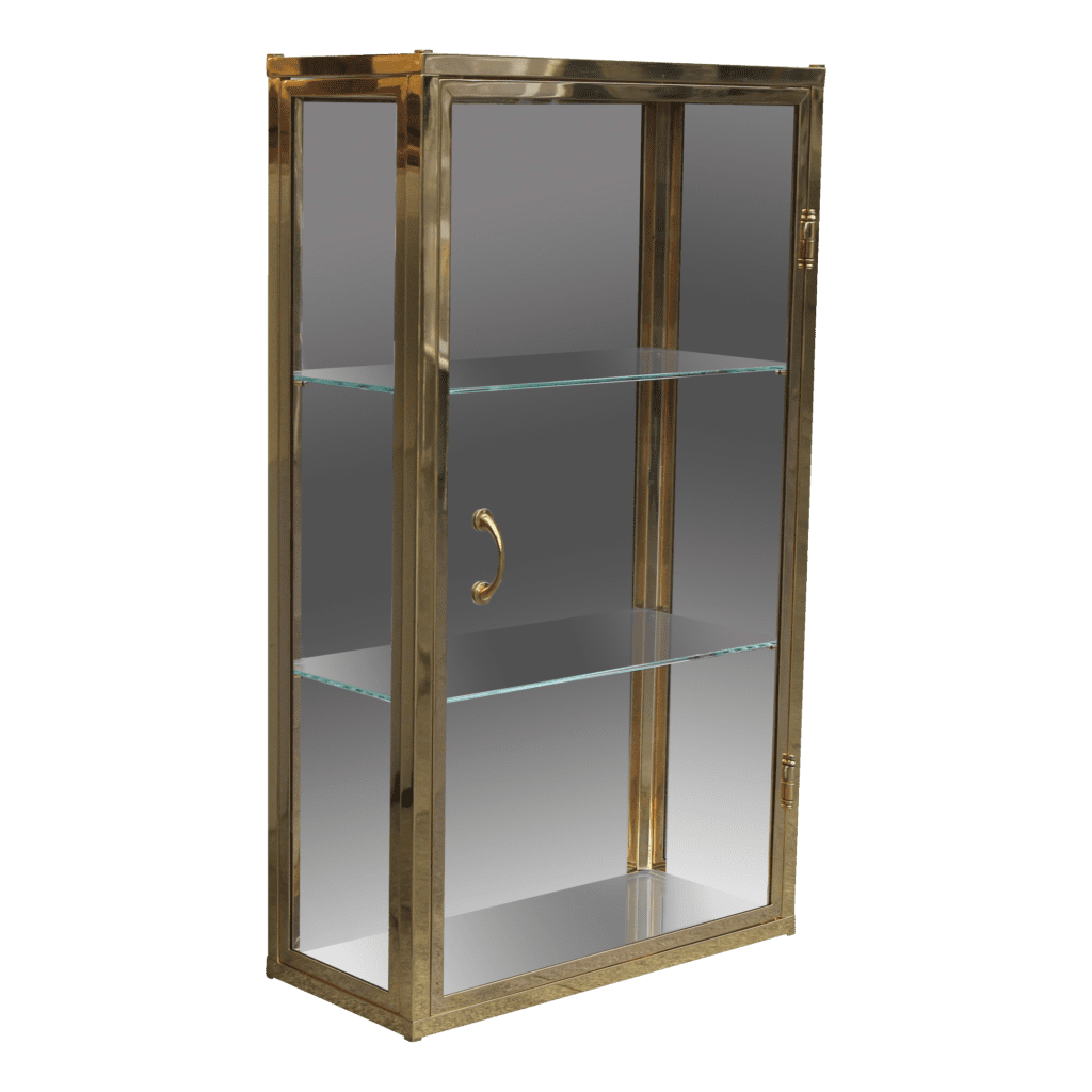 Hanging display case in shiny brass Shadeflair